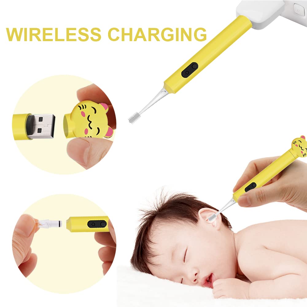 Lot de 2 nettoyeurs de nez et oreilles de bébé - Gadget sans danger pour enlever le cérumen et les oreilles - Avec lumière - Pour nettoyer le nez et les oreilles - Pour bébés, nourrissons, tout-petits