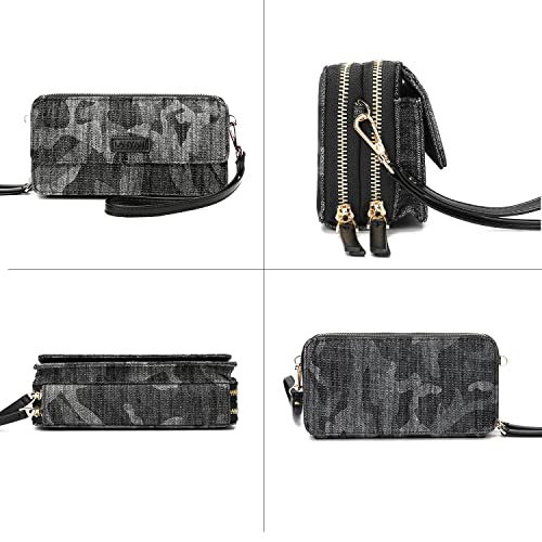 Image of Lanyani RFID Crossbody Wallet Wristlet Purse with Phone Pocket For Women Vegan Leather