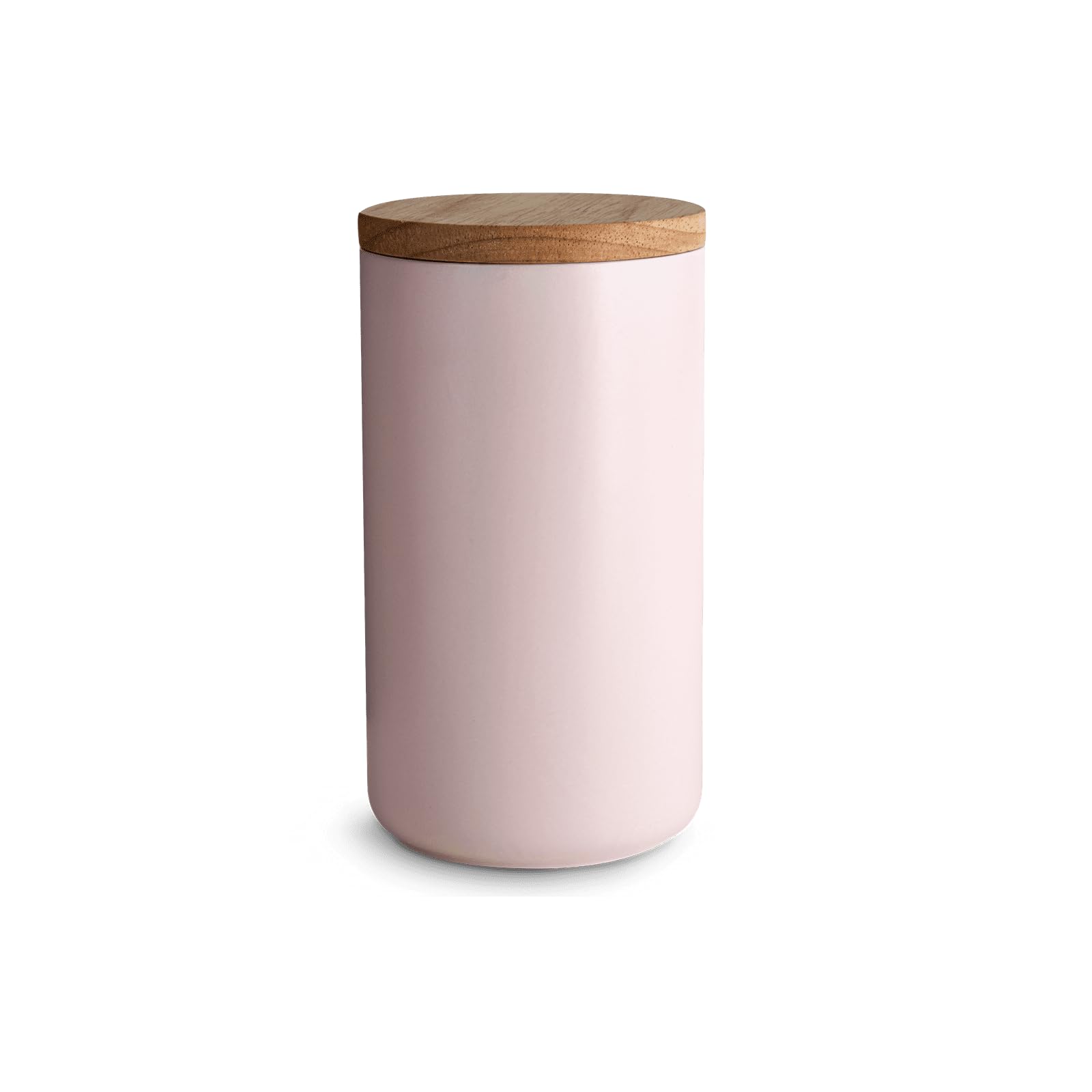 SPRINGLANE Keramik Vorratsdosen mit Holzdeckel Sweet Scandi, Kautschukholz-Deckel, Aufbewahrungsdosen, Frischhaltedosen - 1x Rosa: 10x18cm