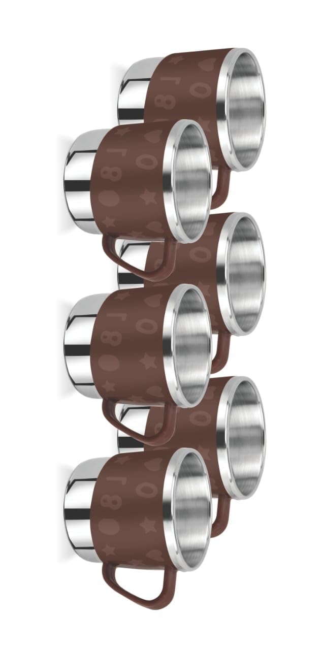NANOJ Stainless Steel, Tea-Coffee Lovers 1St Choice Tea Cups Set 150ml (Set of 6,Brown) (B0CHYHGXVS) Amazon Price History, Amazon Price Tracker