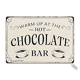 Tarika Warm Up at The Hot Chocolate Bar Metal 20X30 cm Vintage Look Decoration Crafts Sign for Home...