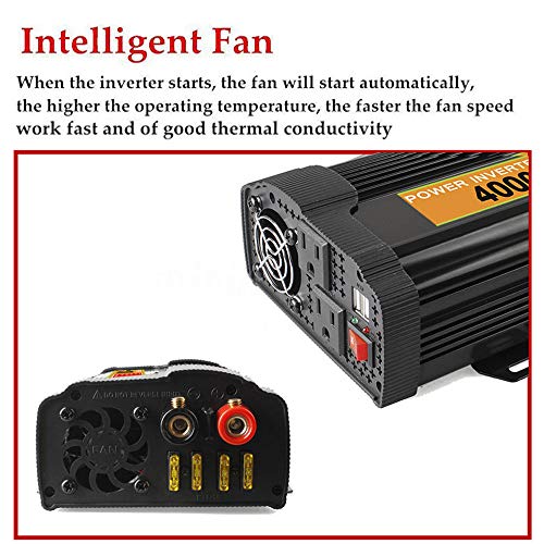 GRTBNH Power Inverter 3000W 4000W/5000W/6000W/8000W/10000W, Modified Sine Wave Converter DC 12V to AC 110V, Car Inverter with 2 USB Power for Caravan/Camping/Boat,8000w