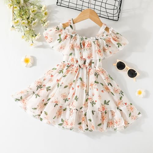 Toddler Baby Girls Summer Dress Chiffon Princess Tutu Dress Floral Beachwear Suspender Sundress Skirt Little Girl Clothes2