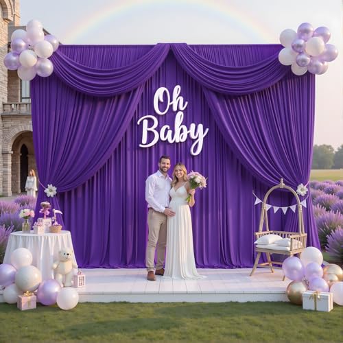 20FTx12FT Purple Backdrop Curtains for Weddings, Birthdays and Photography
