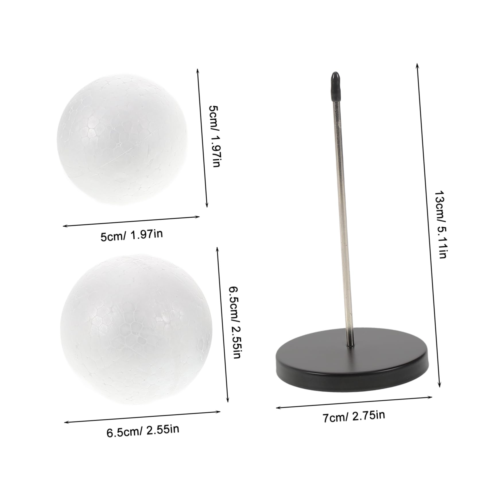 Healeved Elegant Wig Display Dolls Wigs Stand Adjustable Height Angle and Foam Balls for Drying Styling