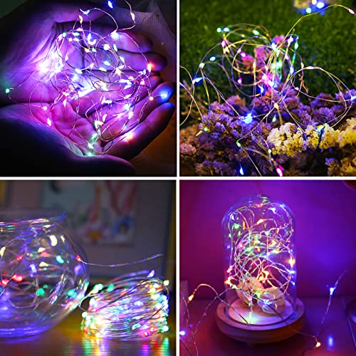 Fairy Lights Battery Operated 15 Pack 7.2Ft 20 Led Starry Firefly Silver Wire String Lights For Wedding Christmas Halloween Party Jar Table Centerpiece Decoration (Multi Of Blue, Green, Pink, Yellow) #TOP3