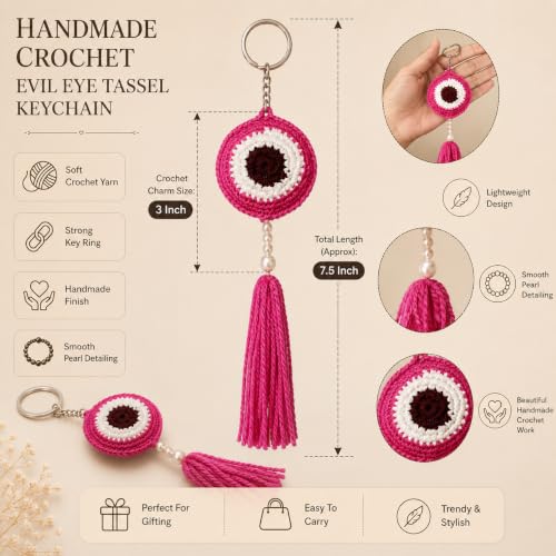 Image of Handmade Crochet Keychain Flower Design