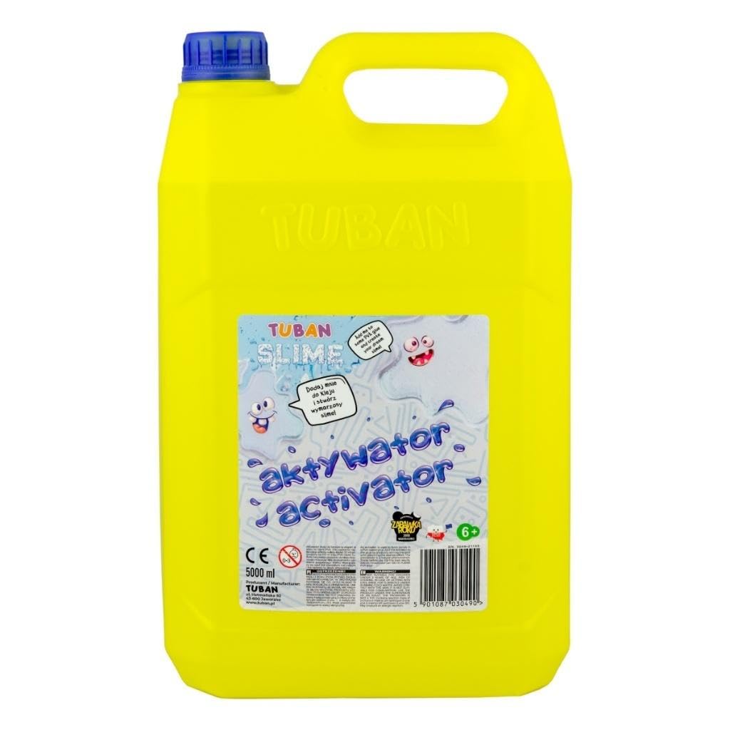 TUBAN Aktivator für Slime – Slime Magic – Lösung für Kleber – Kompatibel mit jedem PVA-Kleber – Sicher für Kinder – Hergestellt in der EU – Frei von schädlichen Stoffen – 5000 ml