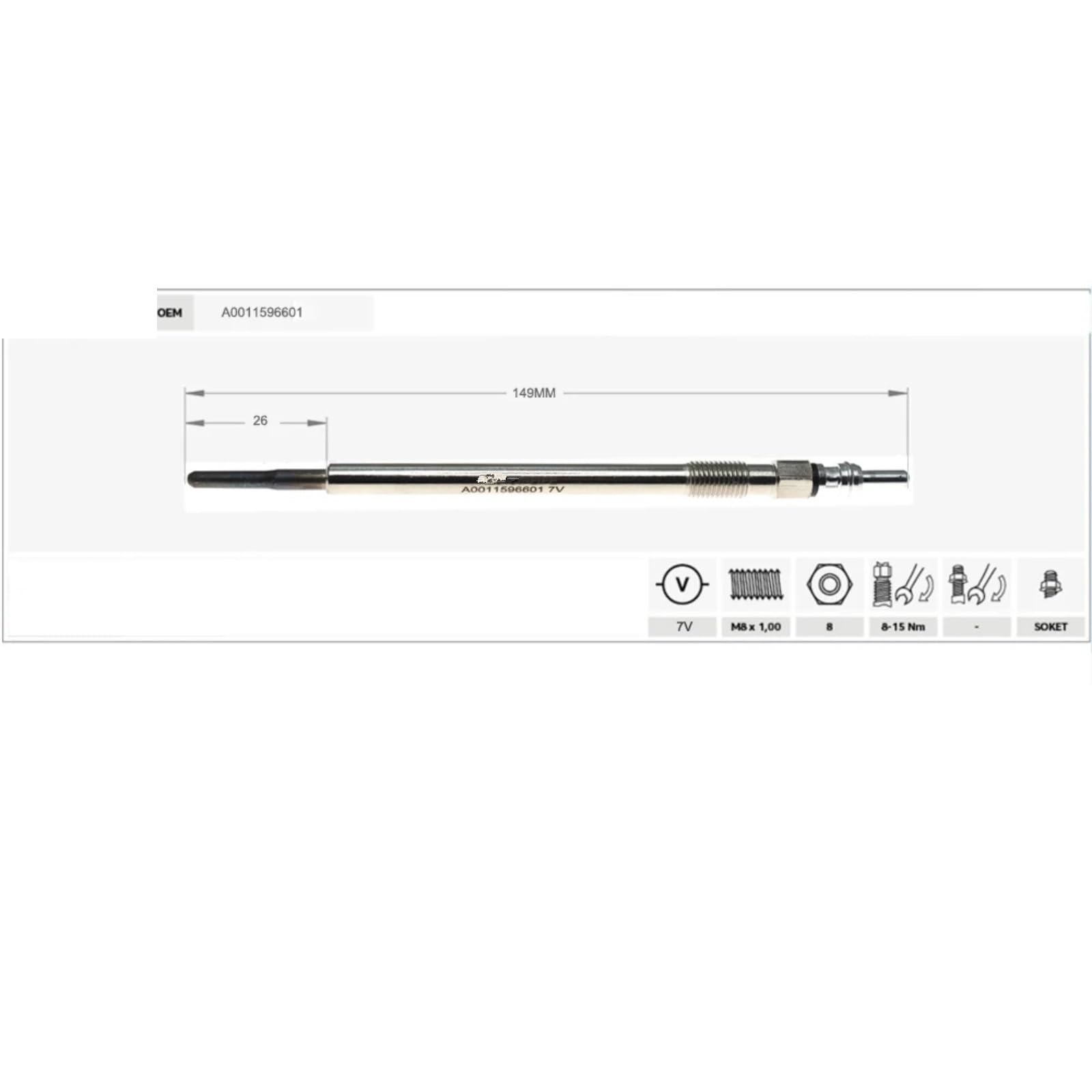 Compatibile con Benz Classe C per W204 C300 C350 2007 2008 2009 2010 2011 2012 2013 2014 A0011596601 A0011595701 A0011595801 Candelette Diesel