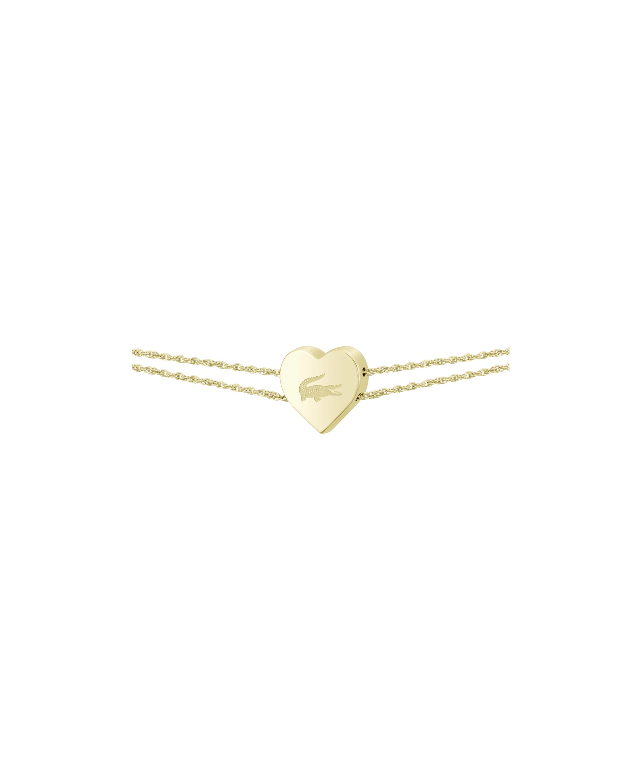 Lacoste Bracciale a Catena da Donna Collezione LOVE MY CROC in Acciaio Inossidabile (Oro o Argento) con Charm a forma di Cuore