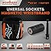 HORUSDY Magnetic Wristband & Universal Socket Grip (7–19mm), Stocking Stuffers Gifts for Dad with Strong Magnets for Holding Screws, Nails, Drilling Bits, DIY, Christmas Tool Gift for Men