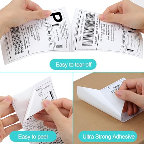 Image of Joyberg 4x6 Thermal Labels 240 PCS, Shipping Labels, Strong Adhesive Thermal Label, White Printer Paper /Label (Pack of 3)