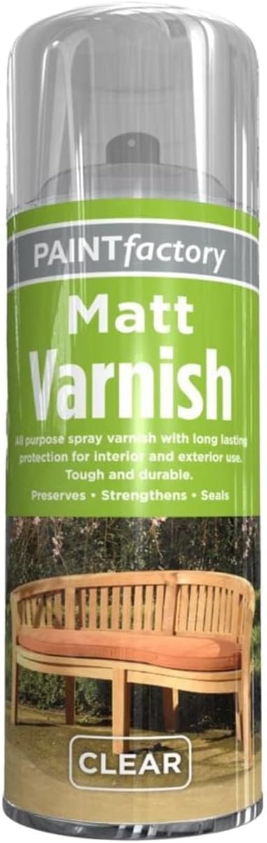 GSV Essentials Clear Matt Varnish Spray Paint, All Purpose Spray Varnish Paint, Long Lasting Protection for Interior & Exterior Use, Tough & Durable, 250ml (1 PCS)
