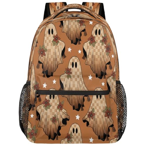 Mochila escolar fantasma floral para portátil de 15.6 pulgadas de estudiantes