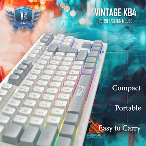 GEONIX Vintage KB4 87 Keys Rainbow Backlit Keyboard - Image 6