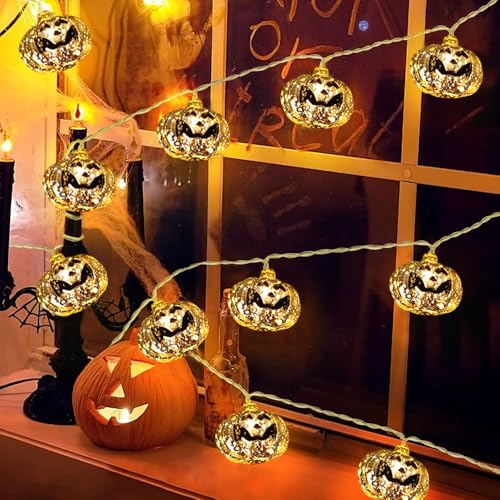 Halloween Deko Lichterkette Kürbis 3M 20 LED Halloween Kürbis Lichterkette Led Kürbis Lichterkette Deko Halloween Led Kürbis Lichter Kürbis Lichterkette Batterie Led Lichterkette Kürbis(Kürbis)