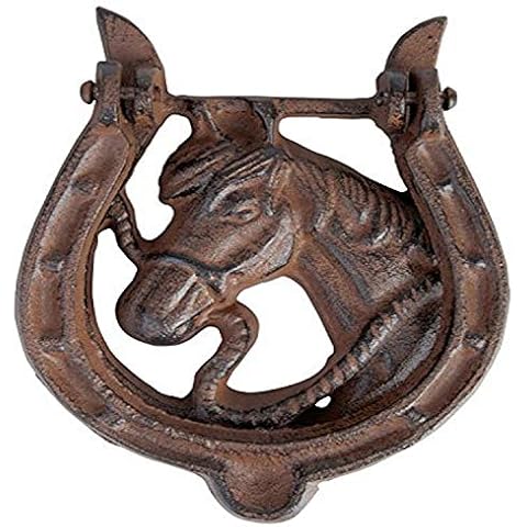 Esschert Horseshoe Door Knocker with Horse Head Cover