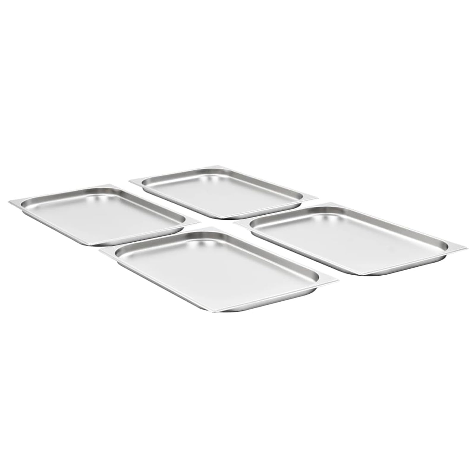 Contenitori Gastronorm 4 pz GN 1/1 20 mm in Acciaio Inox,Accessori Strumenti Cucina,Accessori per scaldavivande a Vapore,Vaschette per scaldavivande a vapore-50878