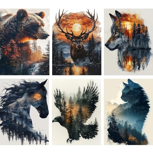 Peinture diamant 5D adultes loisirs créatifs kit complet broderie diamant animaux de la forêt