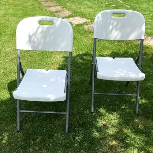 Image of Livzing Heavy Duty Plastic Folding Chair for Home, Office & Outdoor | Portable, Ergonomic Back Support | Strong Steel Frame, Anti-Skid Legs | Easy to Clean | 150 kg Load Capacity (1 Pack - White)