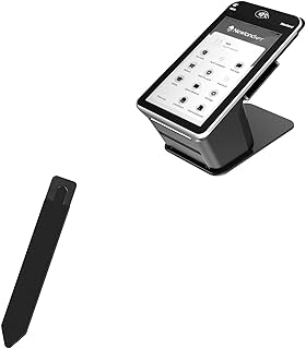 BoxWave Stylus Pouch Compatible with Newland N850 - Stylus PortaPouch, Stylus Holder Carrier Portable Self-Adhesive - Jet Black