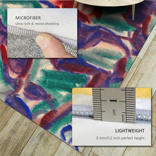 Tapis de chambre expressionniste tulipe rétro abstrait - 6