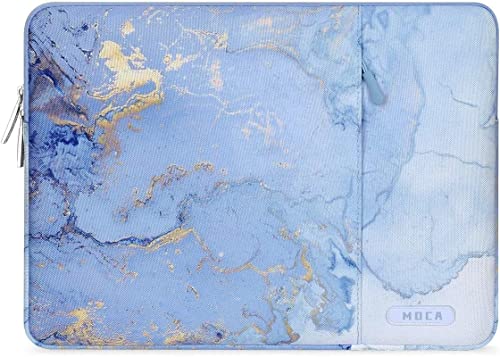 Image of MOCA Laptop Case 13 inch, 13 inch Laptop Sleeve Compatible with MacBook Air M3 M2 M1 2025-2018 / Pro M2 M1 2025-2016, Polyester Vertical Computer Sleeve Bag with Pocket, Blue