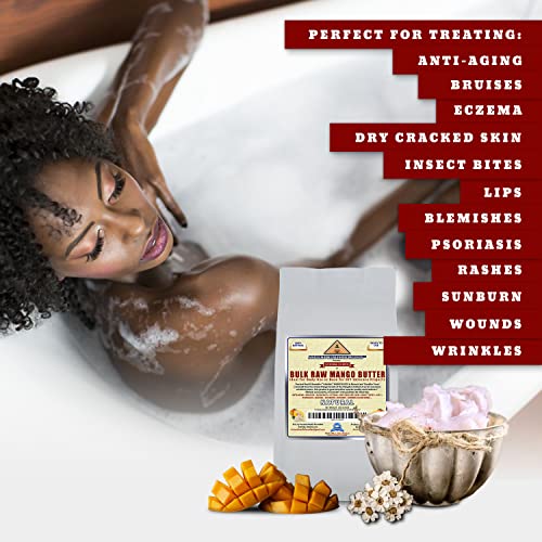 Organic Unrefined Raw MANGO BUTTER JAR/BLOCKS Bulk, Light Mango Aroma, Non-Greasy Base for Beauty, Skin Moisturizing, DIY Base for Body Butter & Hand Creams (2 LB) - Thumbnail 3