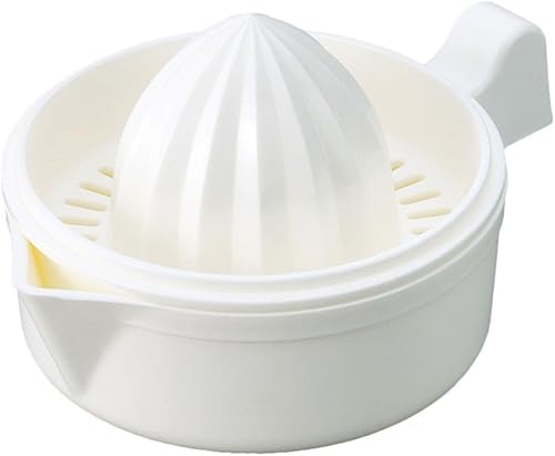 MXY Exprimidor plástico japonés de las naranjas de la lima del limón del exprimidor de la mano con color blanco del cuenco