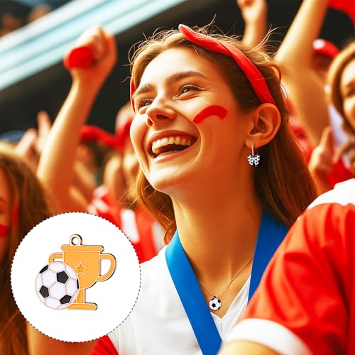 Image of 100 Pcs Sport Charms Bulk for Jewelry Making Football Soccer Volleyball Dinkball Baseball Basketball Alloy Charms Pendants for Necklace Bracelet Earrings DIY Crafts Accessory