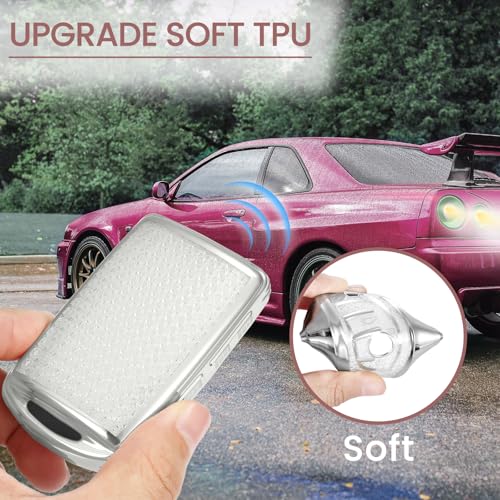 Image of Car Key Fob Cover for Mazda, Rhinestone Wristlet Case, White