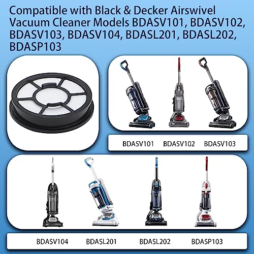 Image of 2 Pack Filters Compatible with Black & Decker Airswivel Vacuum Cleaner Models BDASV101, BDASV102, BDASV103, BDASV104, BDASL201, BDASL202, BDASP103