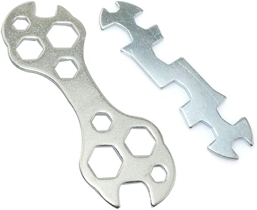 2 unids acero galvanizado multi-agujero bicicleta ciclo bicicleta montaña bicicleta llave portátil multifuncional reparación herramienta