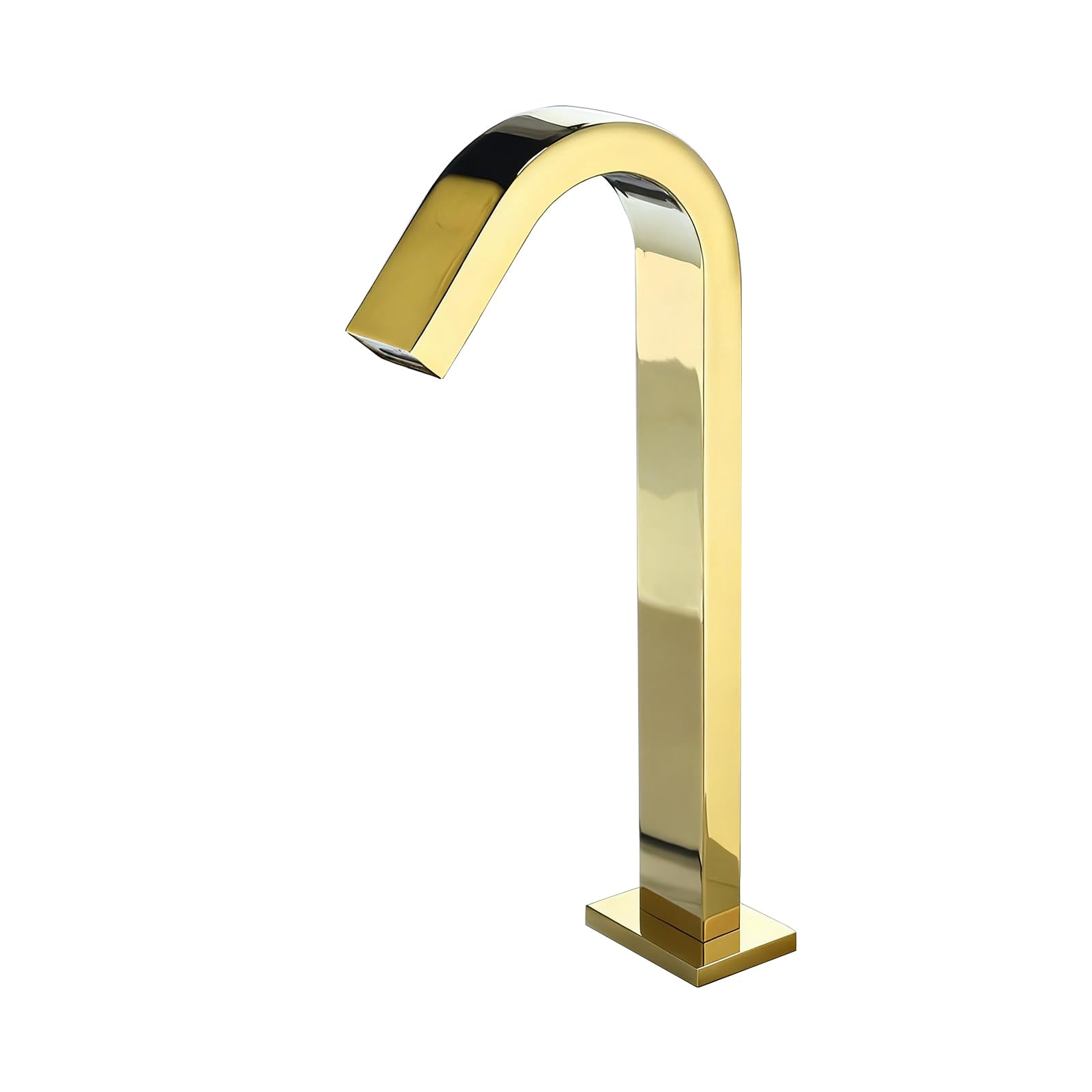 HCFYAUIS Waterfall Mixer Tap for Basin Infrared Touchless Bathroom Tap Hot and Cold Water Mixer Sensor Faucet,Gold,Tall