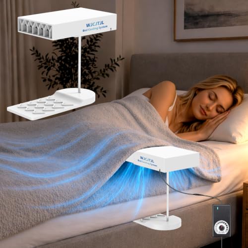 Bed Fan Under Sheets Bed Cooling System with Adjustable Fan Speed (White)