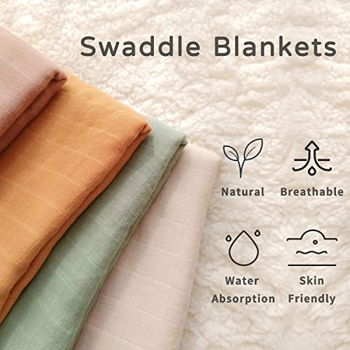 Moonkie 47 x 47 Inches Muslin Swaddle Blanket, 2 Pack Infant Wearable Swaddling Set - Image 2