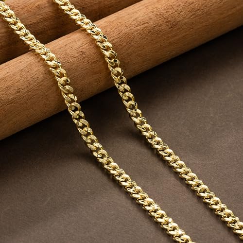 Gold Necklace for Women 14K Gold Chain for Men Clean and Undecorated Design Dainty Chunky Cuban Link Chain for Women Necklace3