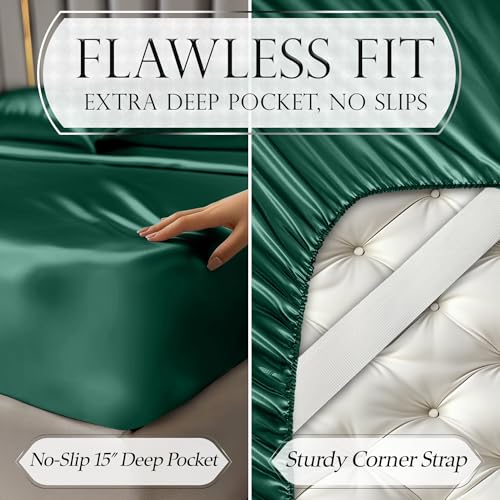 Image of DECOLURE Satin Sheets Twin Size | Softer Than Silk | Luxury 3 Pc Bed Set