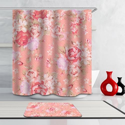 Rideau de douche en polyester de qualité supérieure à motif fleurs - 3