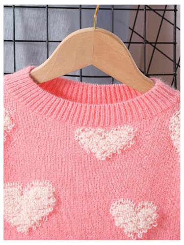WDIRARA Girl's Heart Sweater Crewneck Button Asymmetrical Pullovers Cute Knit Top3