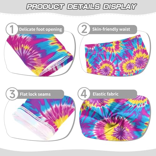 Trippy Tie Dye Girls Leggings Soft Stretch Workout Yoga Dance Pants for Kids Casual Tights3