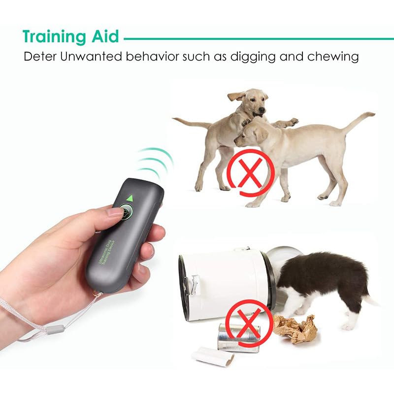 Dispositivo anti abbaio per addestramento del comportamento del cane, a frequenza variabile, deterrente per la corteccia del cane, 16,4 m, efficace gamma di controllo, 100% sicuro per interni