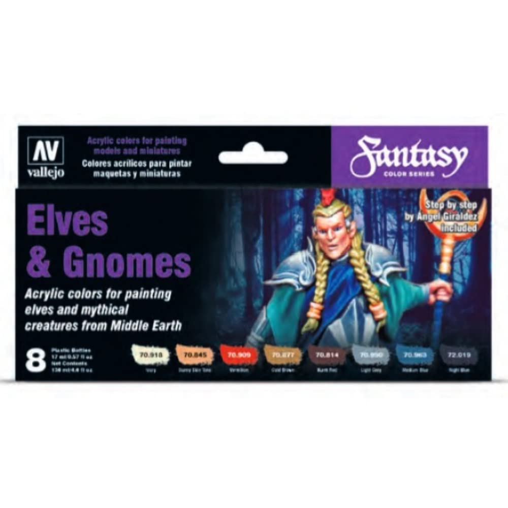 AV Vallejo Model Color Elves and Gnomes Set (x8), Model paints, VAL70242