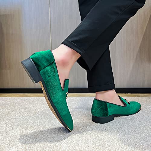 Image of FLQL Men's Luxury Penny Loafer Slip-On Velvet Shoes Party Dancing Shoes Suede Wedding Shoes Plus Size 7-13