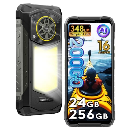 Blackview Rock 5 Android 16 Móvil irrompible 4G, 32GB+256GB/1TB, Lámpara Camping 400 Im, 6,78' FHD+ 120Hz AI Teléfono Móvil 20000mAh, Altavoz HiFi 5W, 108MP+50MP, Móvil Rugerizado IP69K/OTG/NFC, Negro