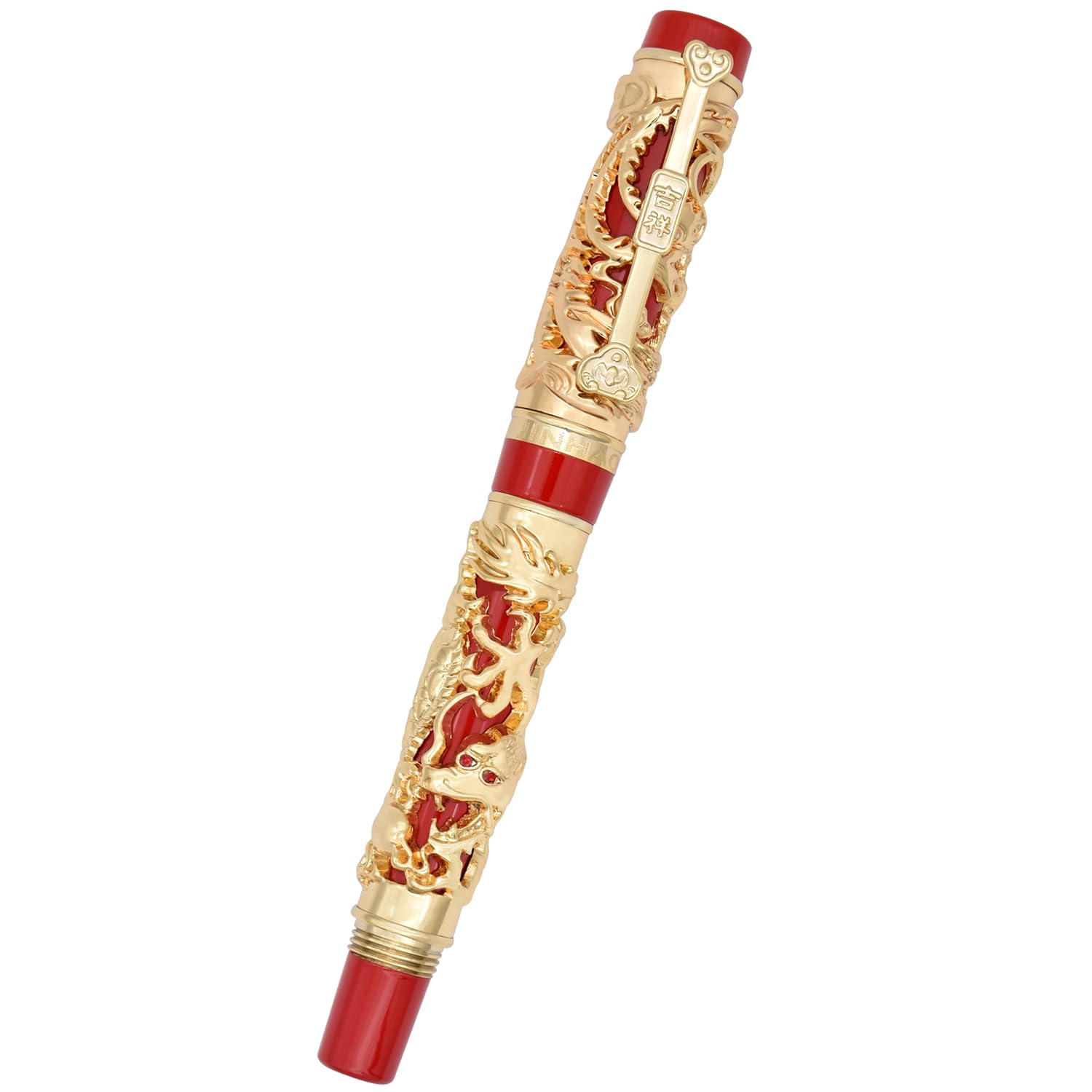 Zoohot Fountain Pen Jinhao Chinese Dragon Heavy Pen, Golden