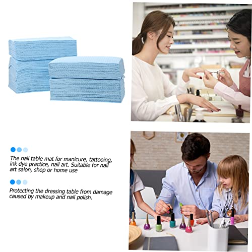 Tapis de manucure absorption d'eau élevée jetable imperméable bleu pour table, 125 pcs - 6