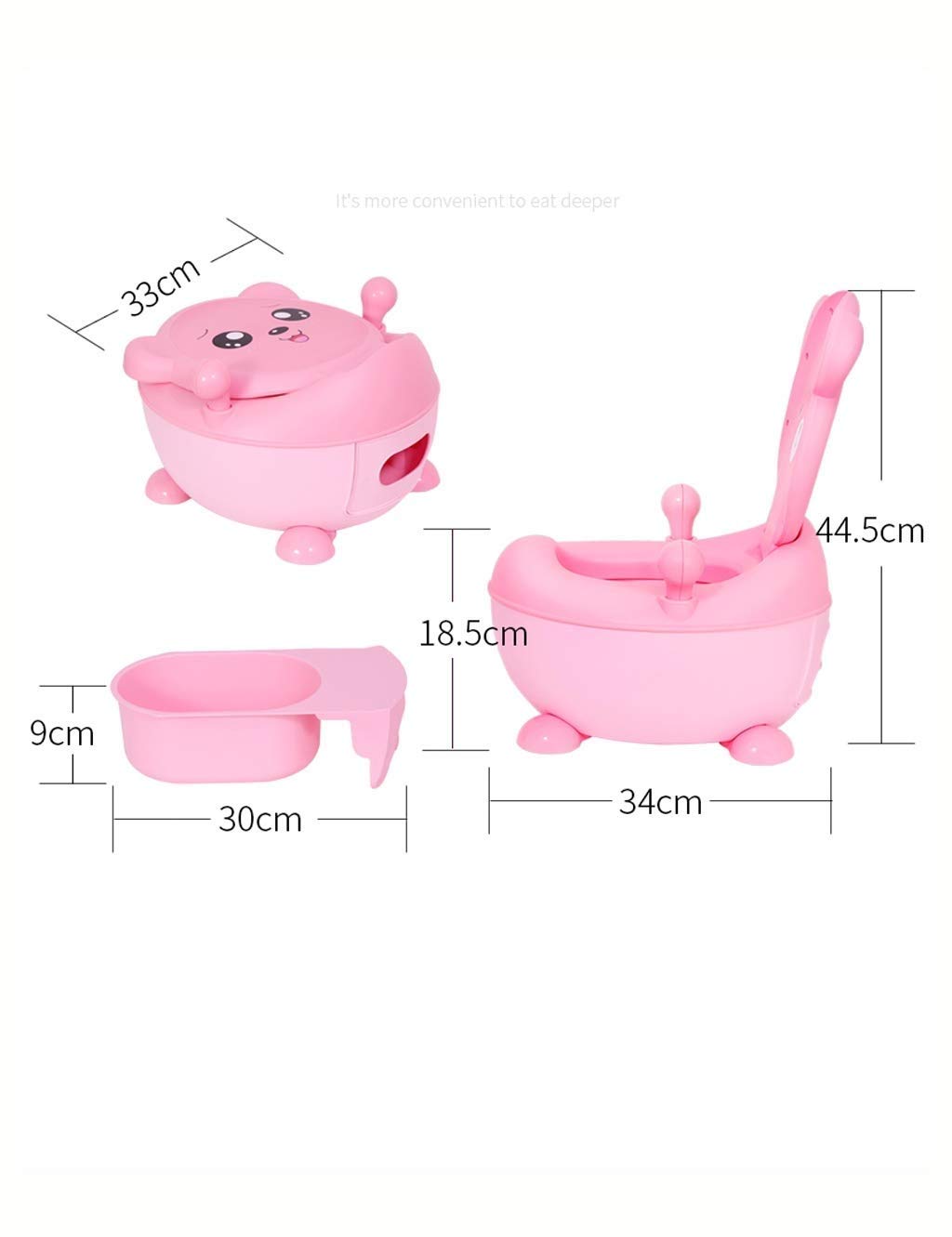 Baby Potty Seat Carino Allenamento Infantile Sistema for la Toilette for Il Bambino for Il Bambino, Sgabello del Passo della Sedia vasella con Tazza di rifiuti Rimovibile, Rosa