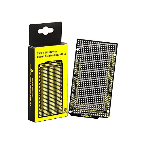 KEYESTUDIO 10PCS Proto Shield for Arduino Mega, Double Sided PCB Prototype Shield Solderable for Arduino Mega R3 2560