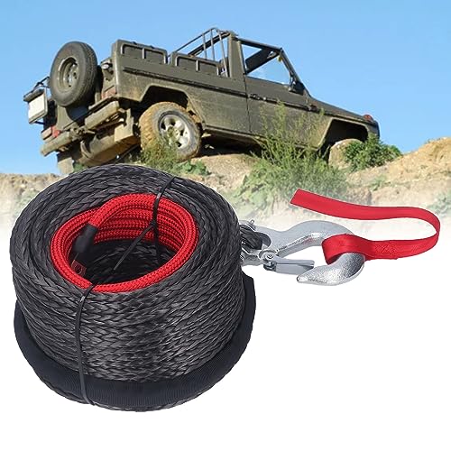Corda Sintetica per Verricello, Corda in Plastica Sintetica 30M Verricelli Argano Resistente Ai Raggi UV Corda Forestale Resistente All'Usura Corda per Rimorchio per Verricello